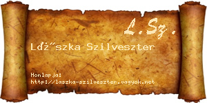 Lászka Szilveszter névjegykártya